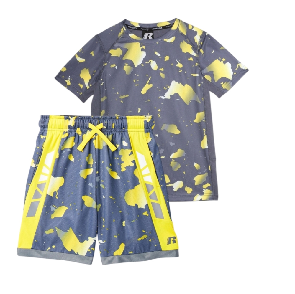 Russell Boys Printed T-Shirt and  Printed Shorts Set